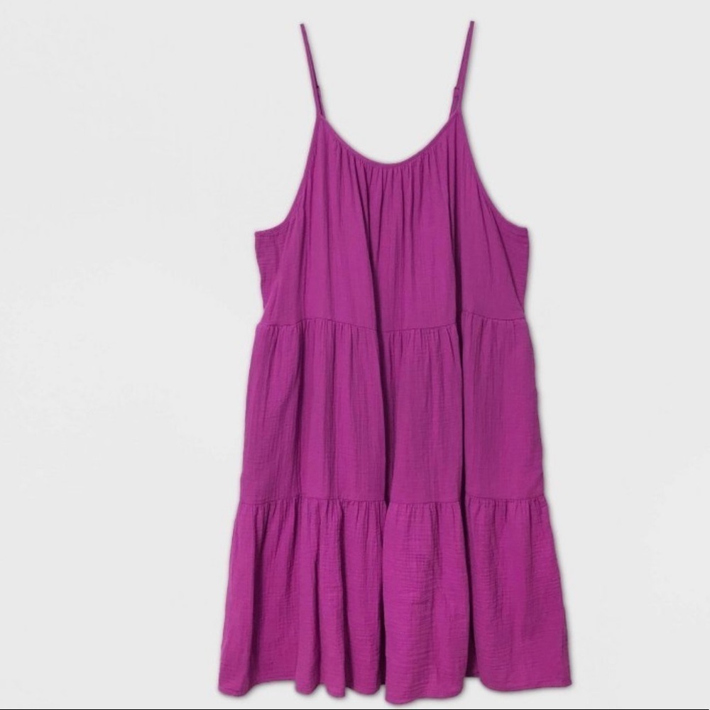 𝅺🍩 NWT Universal Thread Pink Tiered Tank Dress Small